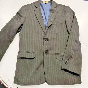 Class club gold label brown tan herringbone blazer cotton‎ kids 14